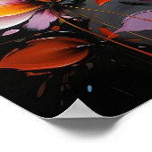 Poster Peinture à l'huile de fleurs (Gras, Texture) (Coin)