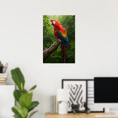 Poster Peinture à l'huile de Macaw (Bureau à domicile)
