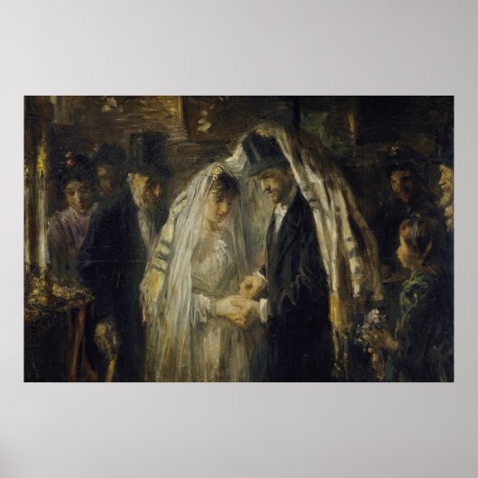 Poster Peinture à l'huile de Mariage juif par Thomas Ansh (Devant)