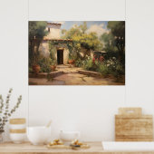 Poster Peinture à l'huile de monastère d'Europe vintage (Cuisine)