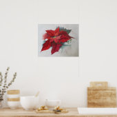Poster Peinture à l'huile de Noël de Poinsettia (Cuisine)