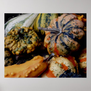 Poster Peinture à l'huile de photographie de courges fant