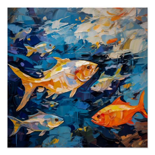 Poster Peinture à l'huile de poisson (Devant)
