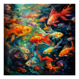 Poster Peinture à l'huile de poisson