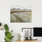 Poster Peinture à l'huile de prairie fleur sauvage blanc (Bureau à domicile)