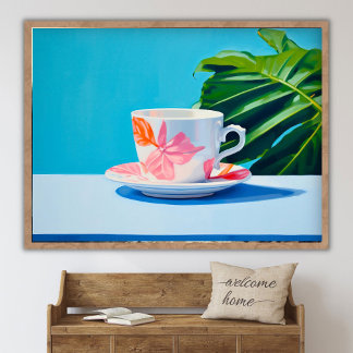 Poster Peinture à l'huile de tasse de café, Beaux-arts mo