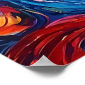 Poster Peinture à l'huile de tourbillons psychédélique (Coin)