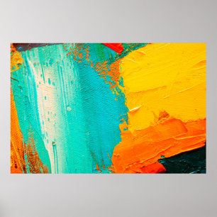 Poster Peinture à l'huile dessinée à la main. arrière - p