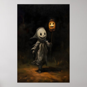 Poster Peinture à l'huile d'Halloween Fantôme d'Enfant, D