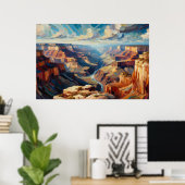 Poster Peinture à l'huile du Grand Canyon (Bureau à domicile)