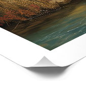 Poster Peinture à l'huile du paysage de la rivière d'auto (Coin)