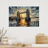 Poster Peinture à l'huile du pont Tower (Cuisine)