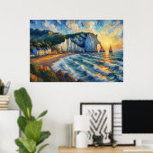 Poster Peinture à l'huile Étretat (Bureau à domicile)