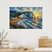 Poster Peinture à l'huile Étretat (Cuisine)