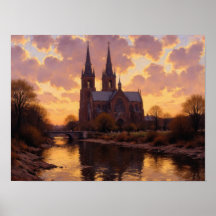 Peinture à l'huile impressionniste de la cathédral