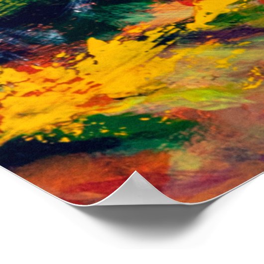 Poster peinture à l'huile magnifique forêt en automne, pi (Coin)