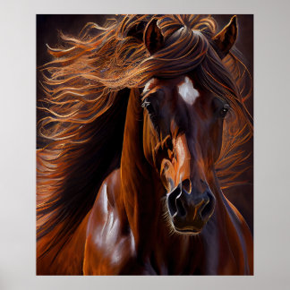 Poster Peinture à l'huile Morgan Horse