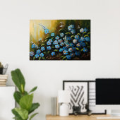 Poster Peinture à l'huile Myosotis Fleurs (Bureau à domicile)