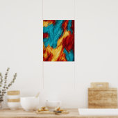 Poster Peinture à l'huile numérique 3D abstraite (Cuisine)