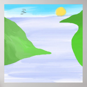 Poster peinture à l'huile paysage
