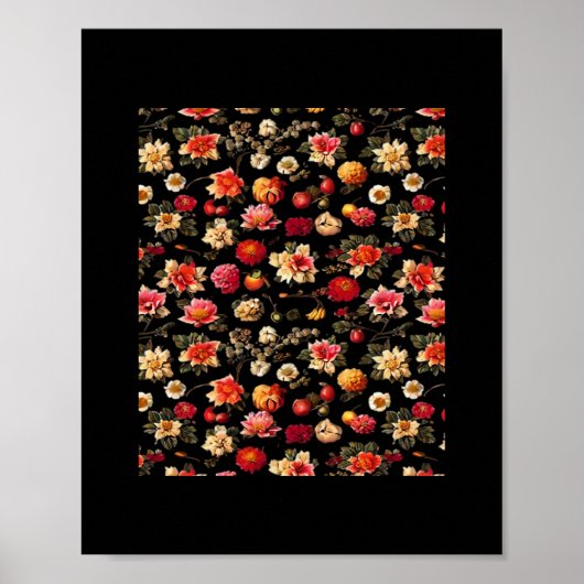 Poster Peinture à l'huile Vintage Whimsigoth Chintz (Devant)