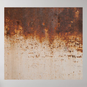 Poster Peinture à peeling, texture murale rouillée.