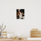 Poster Peinture Abstraite Acrylique Liquide Marron Neutre (Cuisine)