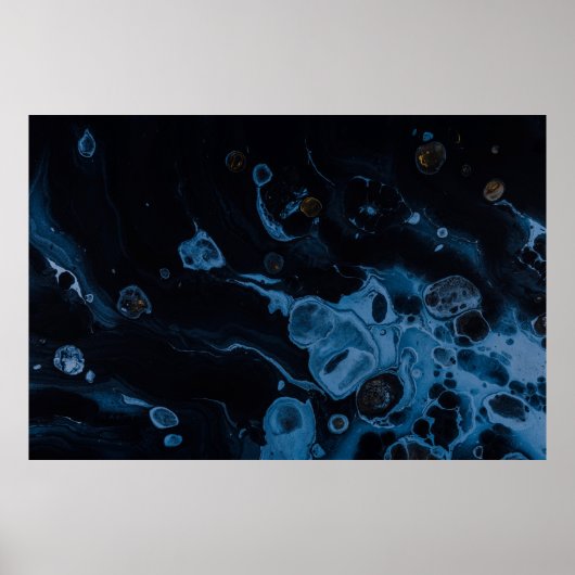 Poster Peinture abstraite blanche et noire (Devant)