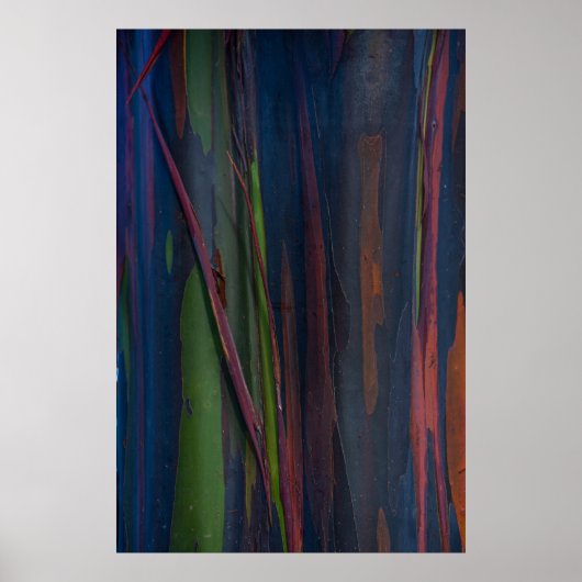 Poster Peinture abstraite bleu vert et marron (Devant)