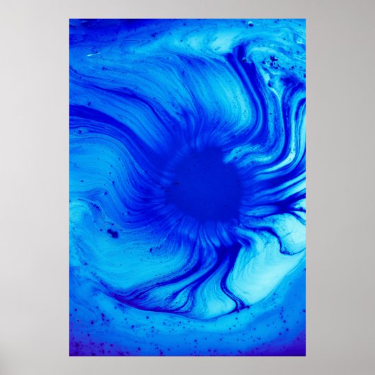 Poster Peinture abstraite bleue et turquoise (Devant)