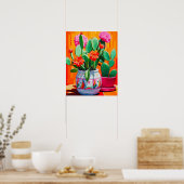 Poster Peinture Abstraite Cactus, Mur Cactus (Cuisine)