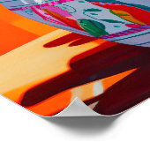 Poster Peinture Abstraite Cactus, Mur Cactus (Coin)