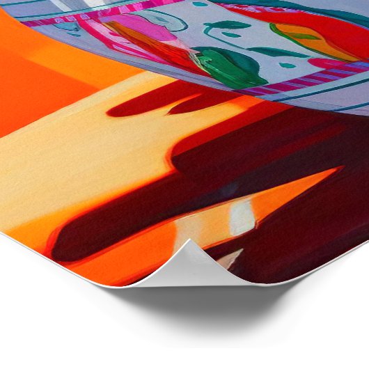 Poster Peinture Abstraite Cactus, Mur Cactus (Coin)