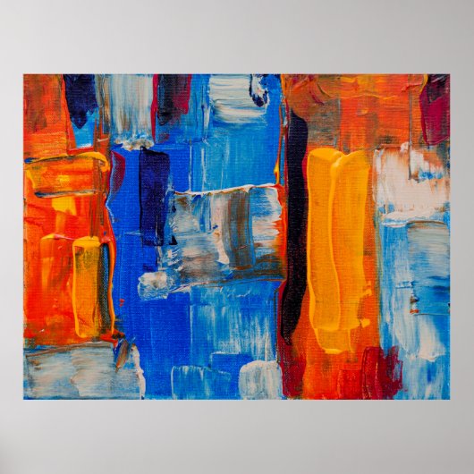 Poster Peinture abstraite couleur aérée (Devant)