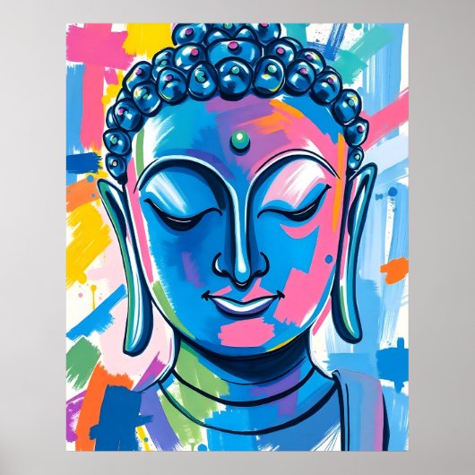 Poster Peinture Abstraite de Bouddha (Devant)
