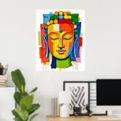 Poster Peinture Abstraite de Bouddha d'Art Moderne Multic (Bureau à domicile)