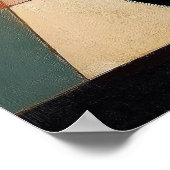 Poster Peinture Abstraite de chat - Chat noir et soleil (Coin)