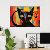 Poster peinture Abstraite de chat noir (Bureau à domicile)
