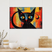 Poster peinture Abstraite de chat noir (Cuisine)