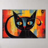 Poster peinture Abstraite de chat noir (Devant)