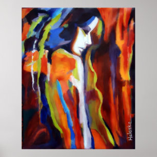 Poster Peinture abstraite de figure femelle - copies