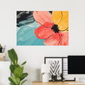 Poster peinture Abstraite de fleurs d'aquarelle (Bureau à domicile)