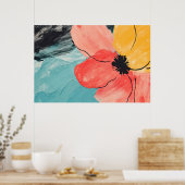 Poster peinture Abstraite de fleurs d'aquarelle (Cuisine)