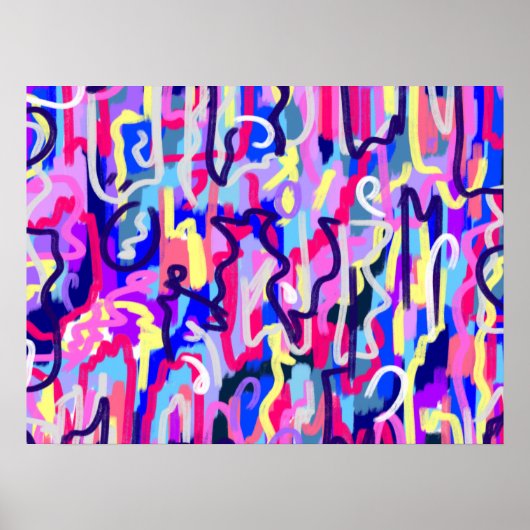 Poster Peinture Abstraite de Formes et de Couleurs (Devant)