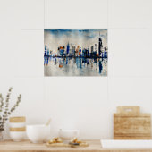 Poster Peinture Abstraite de London City Skyline (Cuisine)