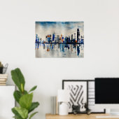Poster Peinture Abstraite de London City Skyline (Bureau à domicile)