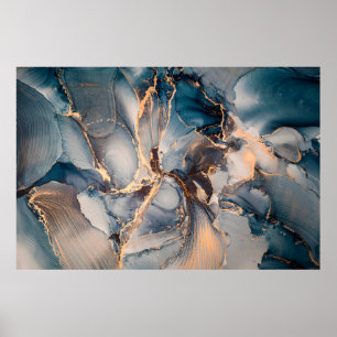 Poster Peinture abstraite de luxe en encre d'alcool