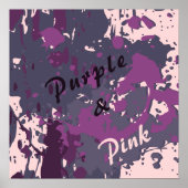 Poster Peinture Abstraite de peinture vectorielle rose vi (Devant)