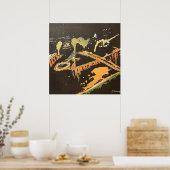 Poster Peinture Abstraite de Pittsburgh Skyline (Cuisine)