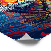 Poster Peinture abstraite de tigre coloré (Coin)